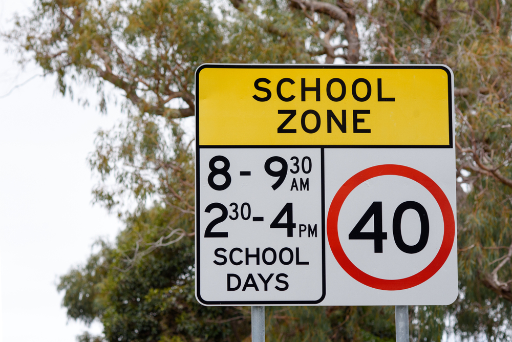 Australian Road Speed Sign For School Zone With 40km Limit