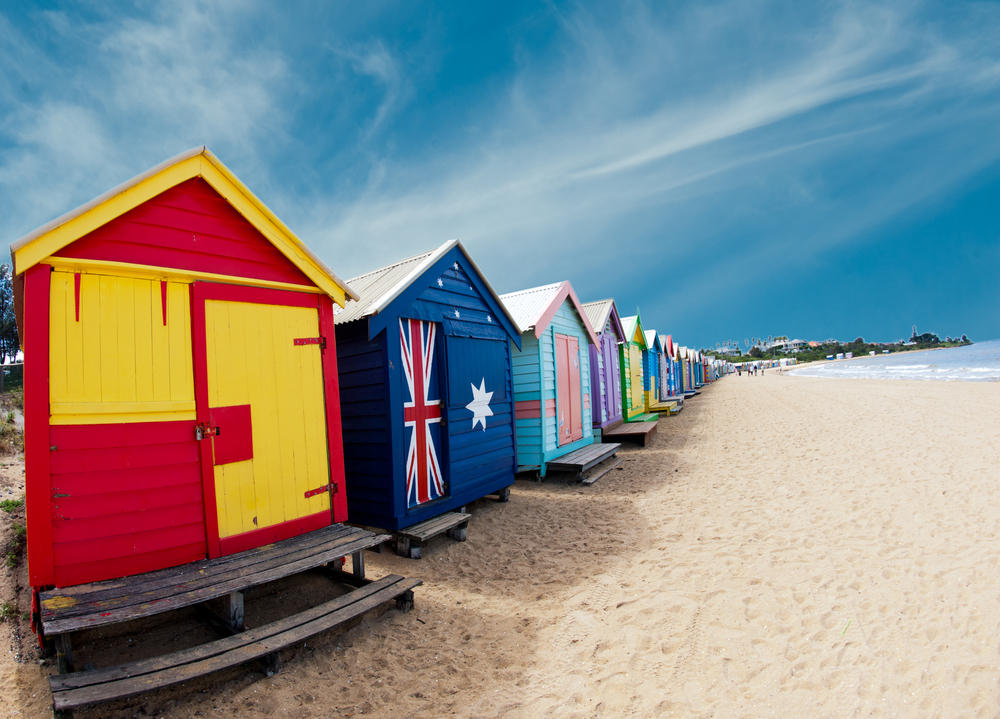 Bathing Boxes On Brighton Beach - Melbourne, Australia