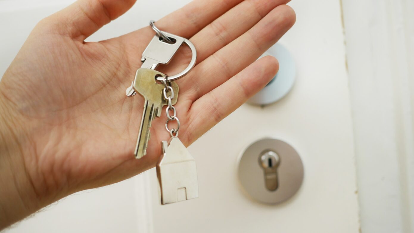 house key in a hand